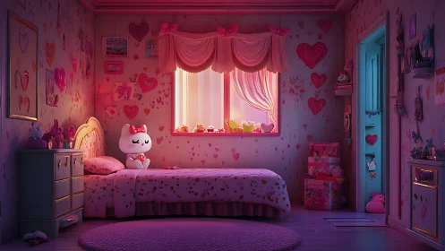 A Sanctuary Drenched in Rose: Enchanted Bedroom Dreams Unfold.