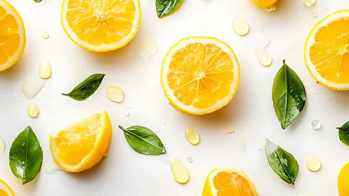 Sunlit lemon medley dances with glossy green leaves. Period.