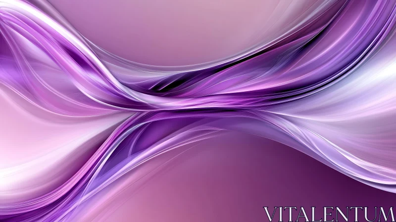 Flowing Abstract Waves in Purple and Pink Gradient Digital Art.