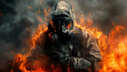 Hazmat Figure Consumed by Inferno.