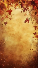 Burnished autumn canopy framing hazy golden lightscape.