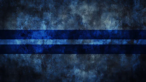 Horizontal blue bands on textured dark mottled surface.