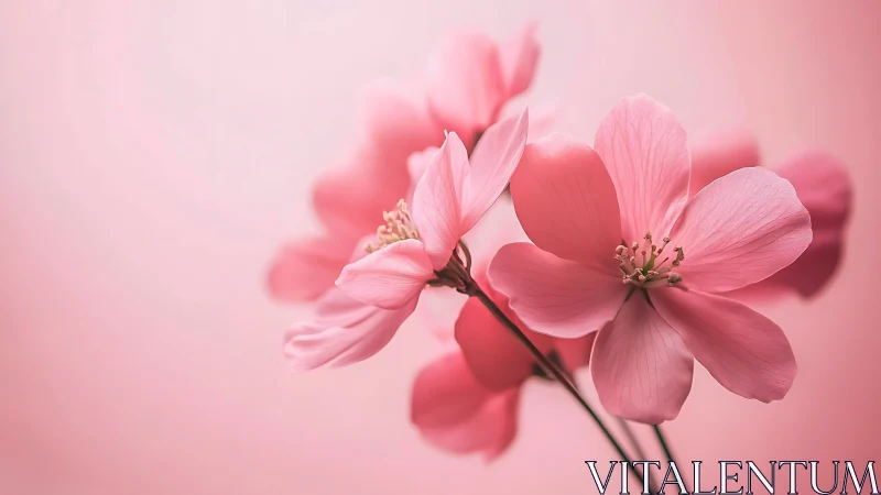 Delicate Pink Petals Dance in Soft Dreamy Light.