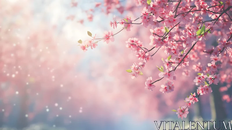 Cherry Blossoms Dancing Through Dreamlight.