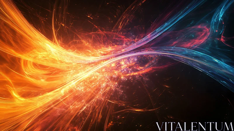 Cosmic rivers of fire and ice weaving through starlight.