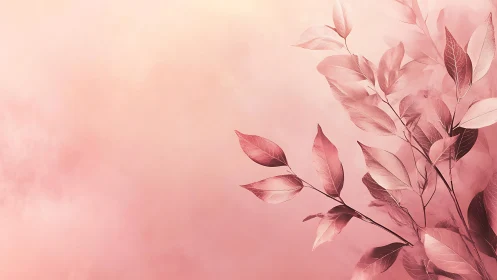 Blush-tinted leaves drifting through a quiet cotton dawn.