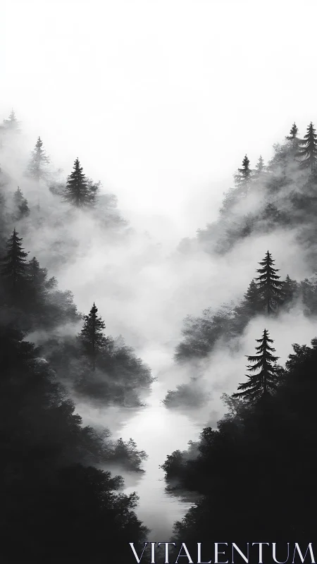 Mist-Veiled Pines: Where Forests Whisper Secrets in Fog.