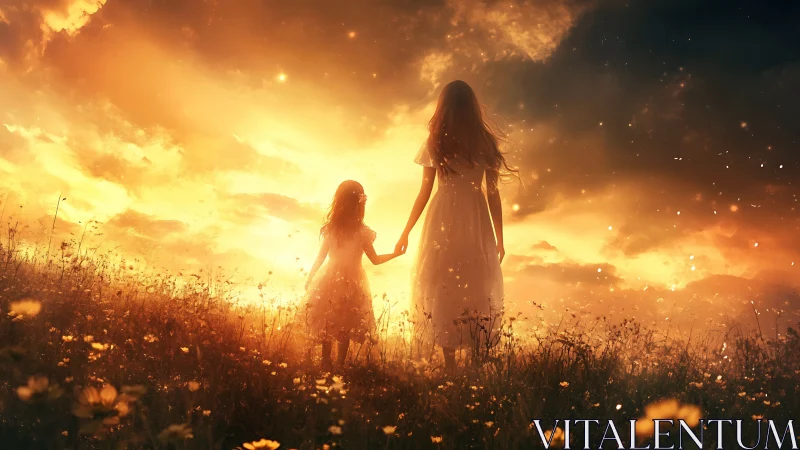 Sunlit meadow guardians step into a glowing dream horizon.