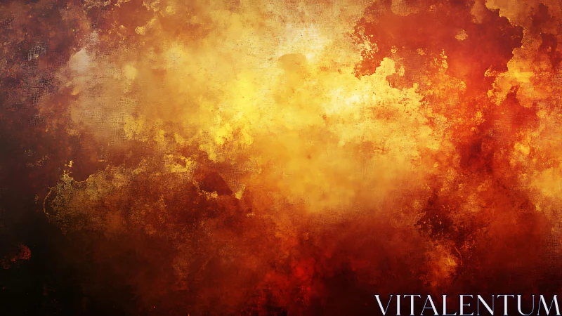 Fiery Abstract Texture with Warm Red and Orange Tones, Digital Art.