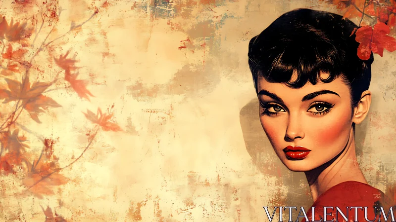 Autumn-touched portrait of a poised woman in warm light.