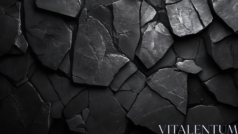 Midnight slate shards quietly assemble into fractured symmetry