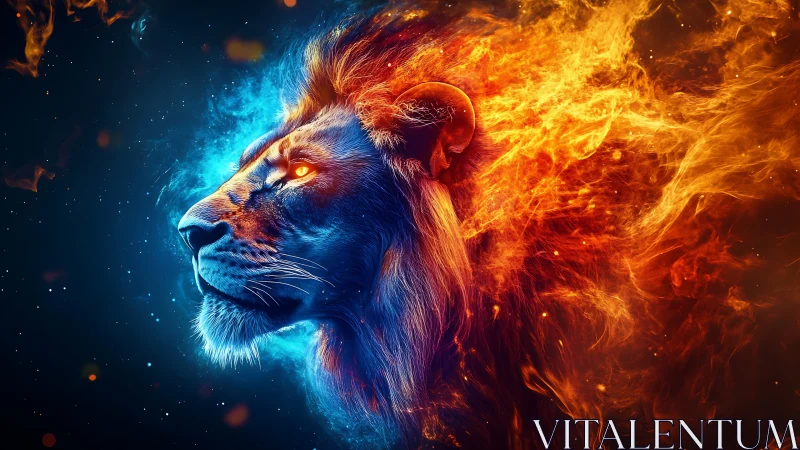 Bifurcated thermal-spectrum lion head in flame-plasma profile.