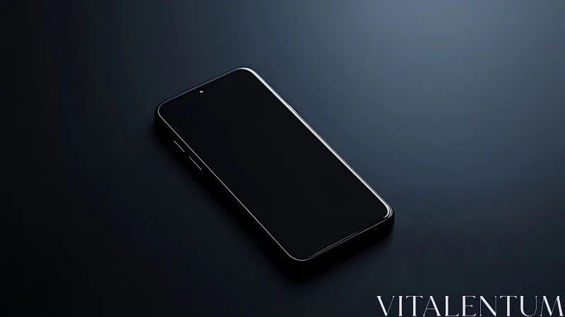 Sleek Smartphone Against Dark Surface. Minimalist Tech.