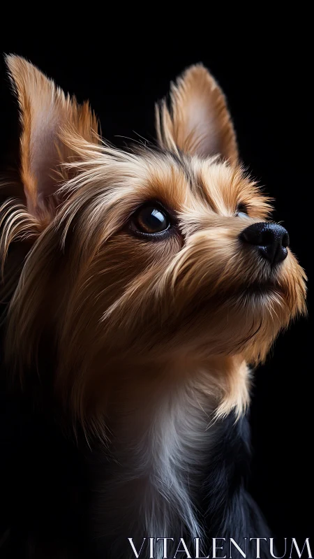 Tiny philosopher pup studies the darkness for secret stars