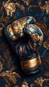 Golden Combat Spirit: Ornamental Boxing Gloves.