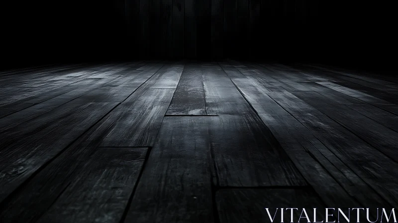 Dark wooden floor surface in low directional studio lighting.