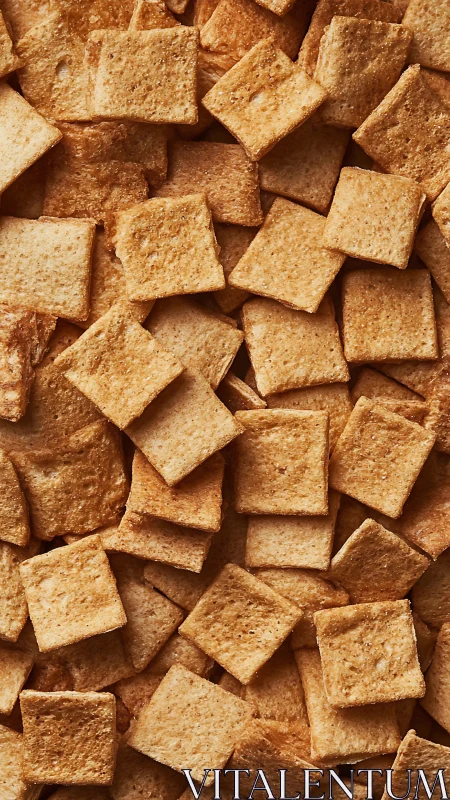 Cinnamon Toast Cereal Squares Arranged in Flat Layout