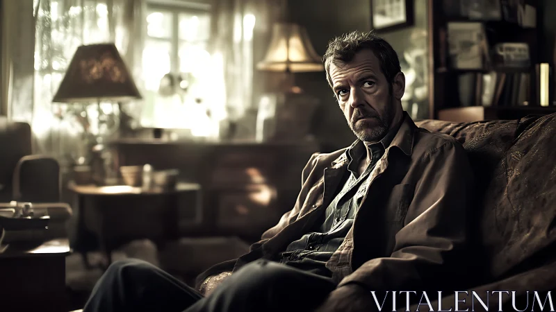 Moody interior portrait uses soft backlighting and shallow focus