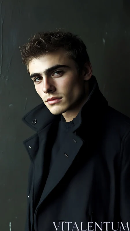 Shadow-draped gaze studies the light with quiet defiance