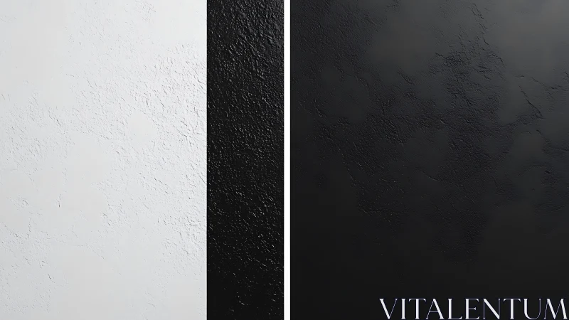 Monochrome textured wall panels with stark vertical divide.