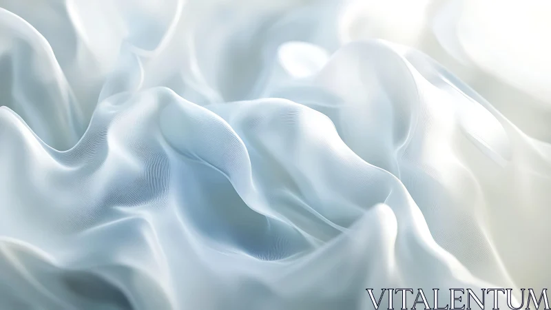 Soft flowing white silk fabric in dreamy abstract style.