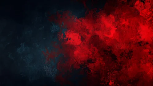 Abstract dark red and black textured painting with dramatic contrast.