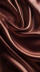 Close-up macro of chocolate brown satin folds with specular sheen