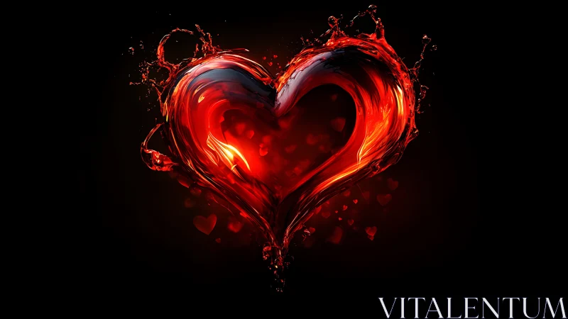 Fiery Heart Bursting with Luminous Energy and Intensity