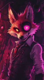 Clockwork-eyed fox detective stalks neon laboratory shadows.