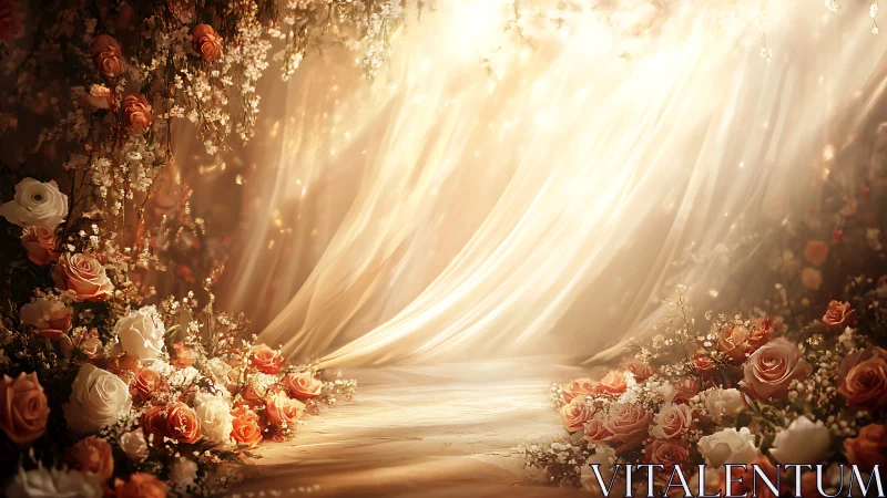 Dreamy Floral Runway with Golden Light