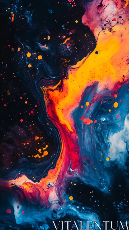 Molten nebula river cuts through deep cosmic blues