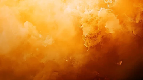 Volumetric orange cloudscape reveals dense atmospheric diffusion