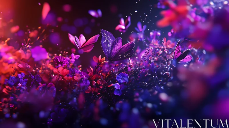 Luminescent Butterfly Garden in Neon Gradient Bloom.
