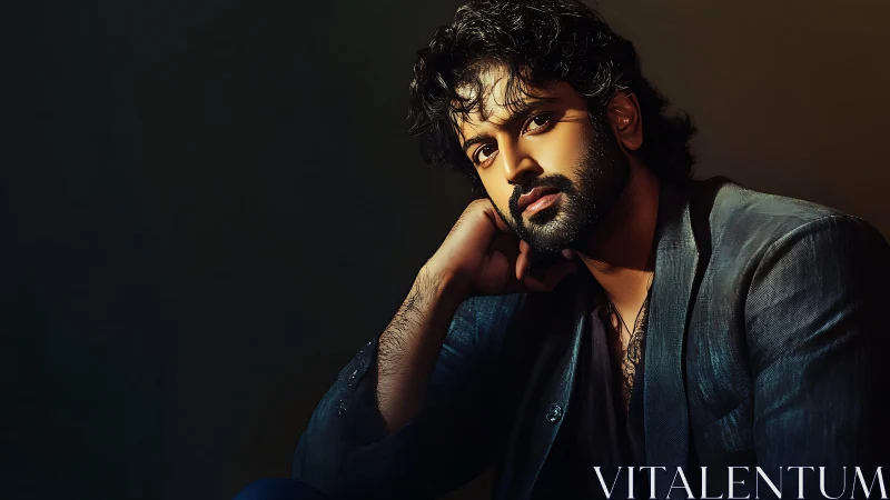 Low-key cinematic portrait with directional rim lighting precision.