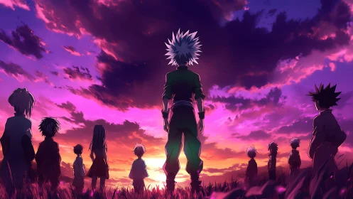 Staring down tomorrow beneath a wild neon sunset sky.