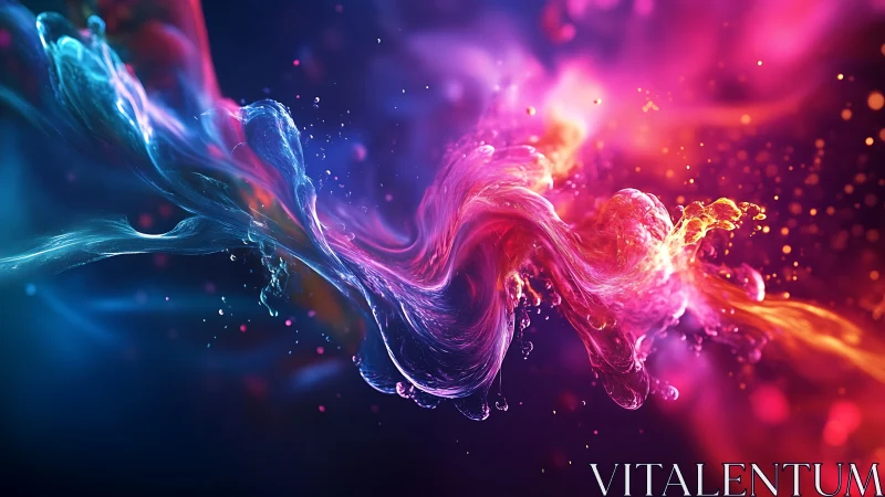 Chromatic fluid vortex in luminous cosmic motionscape.