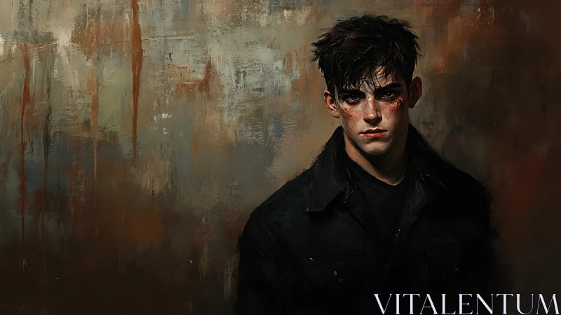 Bruised-eyed drifter against a rust-stained silence.