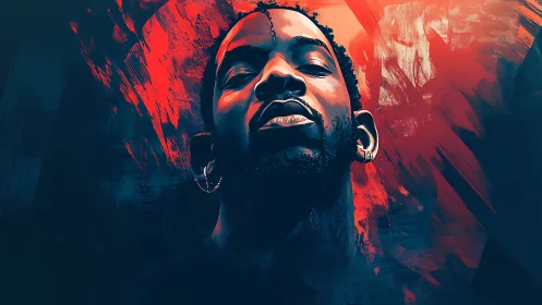 Midnight monarch in neon embers of painted defiance.