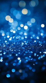 Midnight sapphire bokeh field sparkling like tiny planets.