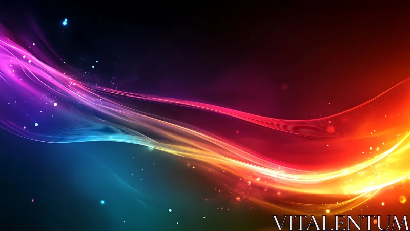 Color waves race like neon comets across the quiet void