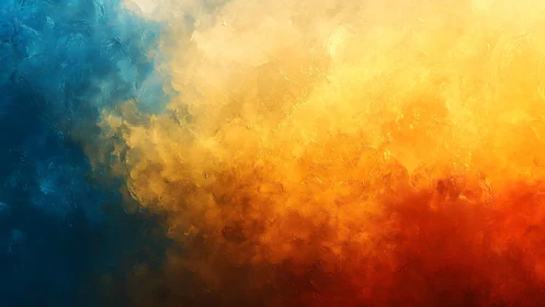 Abstract Fire and Water Painting with Vivid Color Blending.