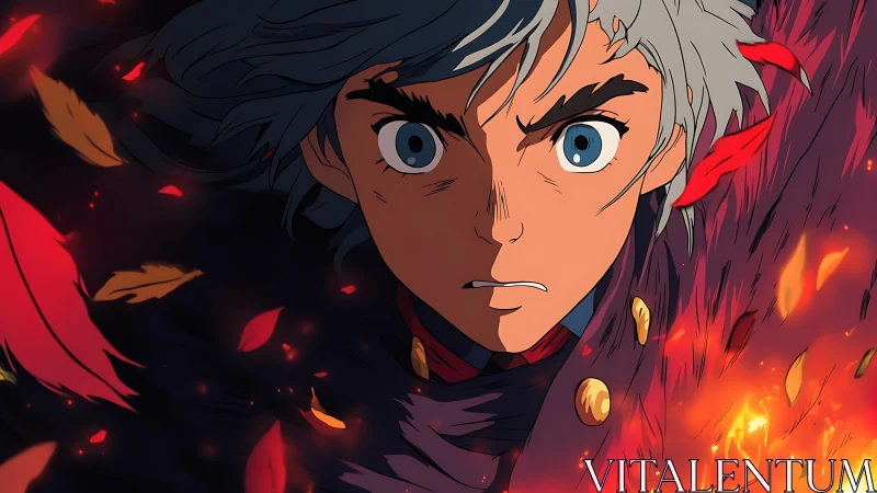 Anime-style character portrait shows focused forward-facing stare