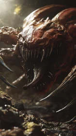 Hungry cavern beast prowling through glistening shadows.