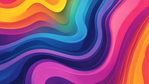 Layered neon color waves flow across abstract gradient field.