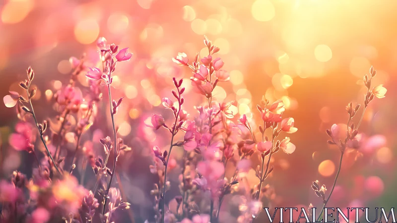 Wildflowers Glowing in Golden Hour's Embrace.