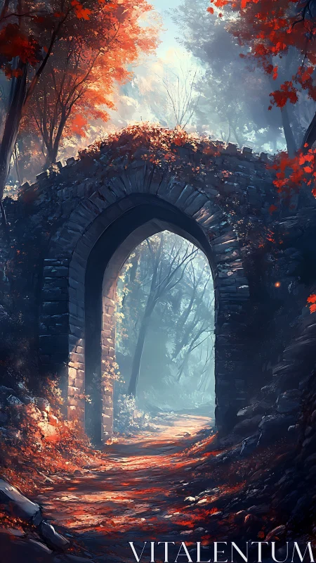 Sunlit forest archway inviting a quiet wanderer’s escape.