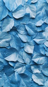 Monochrome cyan leaf overlay with layered botanical texture.