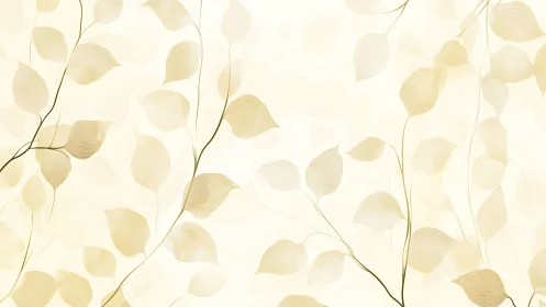 Golden translucent leaves drift across soft ivory field.