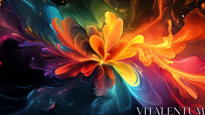 Radiant nebula bloom explodes with swirling spectral color.