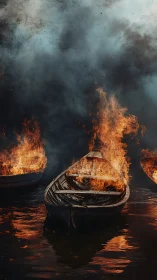 Burning Boats in Darkness.